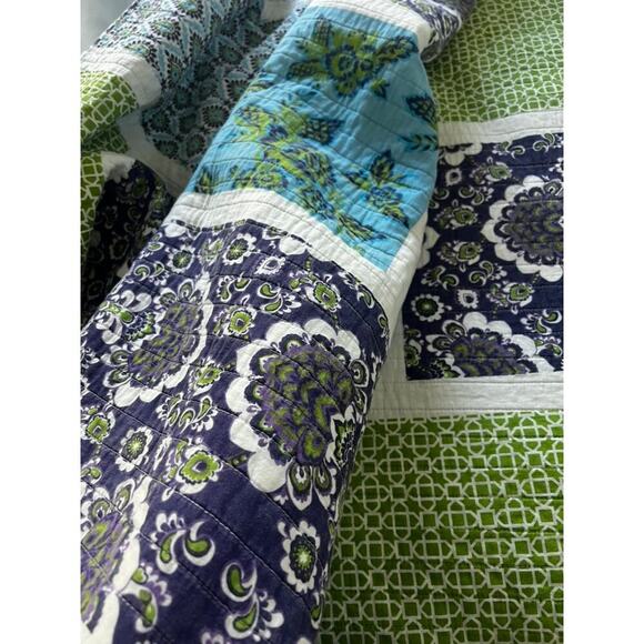 Boho colorful Lauren Hart coverlet and pillow shams queen/full size - Picture 11 of 13